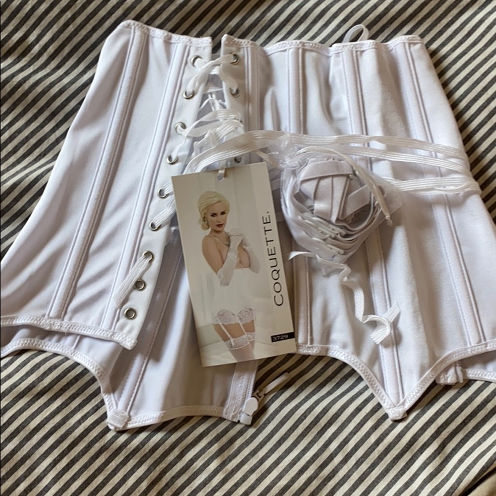 Coquette white waist cincher
